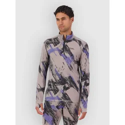 Mons Royale Cascade Merino 1/4 Zip Base Layer Top paintbrush blue