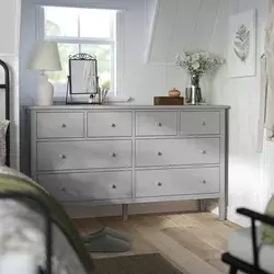GULLABERG Komoda s 8 fioka, siva, 168x48x100 cm