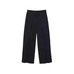Pull&Bear Hlače z naborki siva/črna