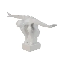 Dekoracija za sto 19,5x16x38,5 cm smola/bela
