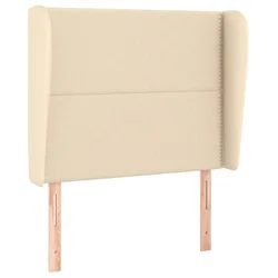 Vidaxl Vzglavje z ušesi krem 93x23x118/128 cm blago