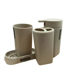 DekorDom Set za kupatilo Basic N11, 4u1, Bež