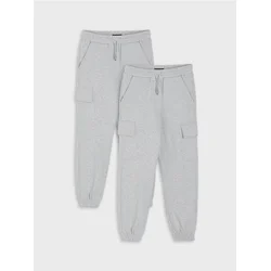 Sinsay - Jogger pantalone sa pamukom 2 pack - srednjesivo