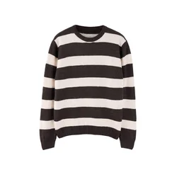 Trendyol Pulover temno rjava/bela