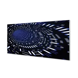 tulup.si Steklena slika Modra tunel 3d 120x60 cm 4 obešalnika