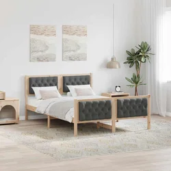 Krevetna konstrukcija s uzglavljem Tamno siva 140 x 200 cm