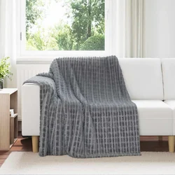 Vidaxl Odeja Temno siva 200 x 150 cm Flis