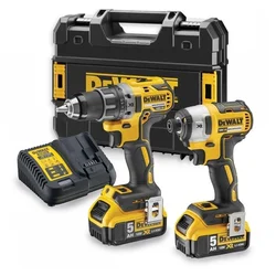DEWALT KOMPLET IZVIJAČA 18 V DCD791 + IZVIJAČI 2 x 5,0 Ah DCF887 + KOVČEK TSTAK DCK268P2T