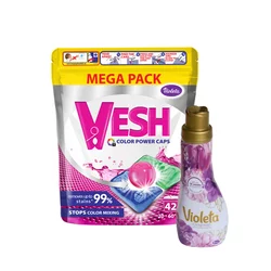 Violeta Deterdžent kapsule za veš Color Power, 42 kapsule + Omekšivač Original, 0.9l