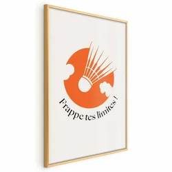 shumee Plakat - Badmintonska žogica proti oranžnemu soncu