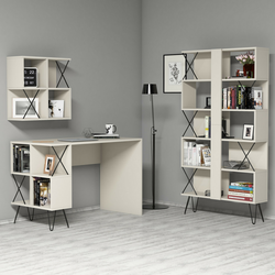 Hanah home Polica 120x78,8x60?cm Krem-Crna