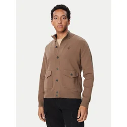 Aeronautica Militare Pletena jopica 262MA1663UL00950 Svetlo rjava Regular Fit