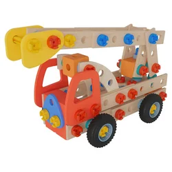 Drevená stavebnica požiarne auto Construct Fire Engine Eichhorn 2 modely 137 dielov od 5 rokov EH7204