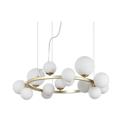 Ideal Lux - LED luster na sajli PERLAGE 14xG9/3W/230V prečnik 85 cm zlatna/bela
