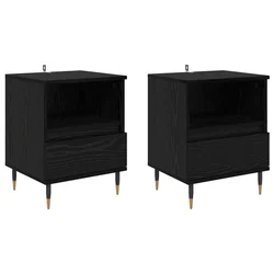 Vidaxl Nočna omarica 2 pcs Črni hrast 40 x 35 x 50 cm Konstruiran les