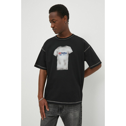 Pamučna majica Diesel T-BOXT-N12 za muškarce, boja: crna, s tiskom, A12914.0AKAK