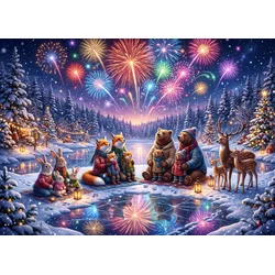 BlueBird - Puzzle Zimski ognjemet - 200 kosov