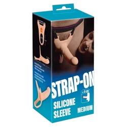 shumee Silikonska proteza za penis Strap-On, prazna, 14 cm, srednje velika, meso