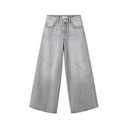 MANGO KIDS Kavbojke siv denim