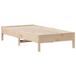 Vidaxl Posteljni okvir brez vzmetnice 75x190 cm trdna borovina