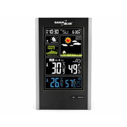 GreenBlue Brezžična vremenska postaja DCF, tlak, lunine faze, polnilec USB GreenBlue GB520 črna