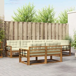 Set vanjskih sofa 8 kom. Prirodna i krem