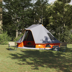 Tipi šator s krovom Siva i narančasta 466 x 310 x 240 cm taft