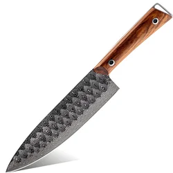 Damaskasti kuhinjski nož KN-39263 - Smeđa KP39263