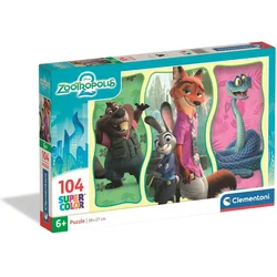 Clementoni: Zootropolis 2025 - sestavljanka s 104 kosi