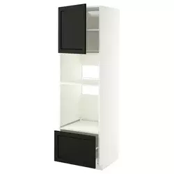 METOD / MAXIMERA Visoki element za ugradne uređaje, bela/Lerhyttan crno bajcovano, 60x60x200 cm
