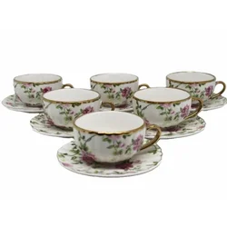 ELEGANTNI KOMPLET 6 SKODELIC S KROŽNIKI SKODELICE ZA ESPRESSO 80 ML