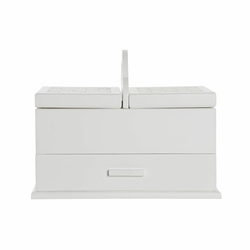 Kutija za nakit DKD Home Decor Kristal Bijela Bjelokost Drvo MDF 30 x 17 x 24 cm
