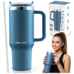 Northix Vakuumsko izoliran vrček s slamico, 1180 ml, nerjaveče jeklo