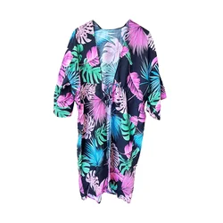 Kaftan Leaf Print Fuxia