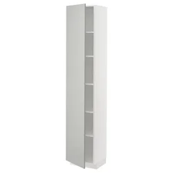 METOD Visoki element s policama, bela/Havstorp svetlosiva, 40x37x200 cm
