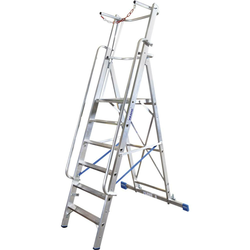 Krause Aluminijasta samostoječa lestev, delovna višina (maks.): 3.65 m Krause Stabilo® Professional 127518 srebrne barve 21.5 kg