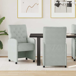 Blagovačke stolice s kotačima 2 pcs Svjetlosiva 58 x 67 x 97 cm