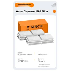 Xiaotiancheng Filter za fontanu za ljubimce B03, 6 komada