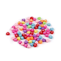 Plastične kroglice s črkami srca O7 mm - mešanica (500 g)
