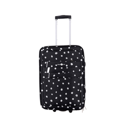KOVČEK POTOVALNI TRAVEL AND MORE MALI PRINT ČRNE PIKE 55x36x20cm 34L