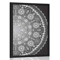 Plakat okrasna Mandala s čipko v črnobeli varianti - 40x60 black