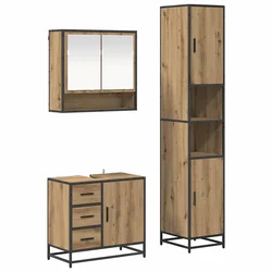 Set namještaja za kupaonicu s ladicama 3 pcs Umjetnički hrast