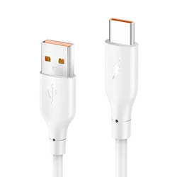 Data kabl KONFULON DC65, 3A, USB na Type C, 1m, Beli
