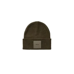 REPLAY Zelena Unisex pletena kapa s istobojnom logotip zakrpom