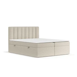 Bež boxspring postelja s prostorom za shranjevanje 160x200 cm Novento – Maison de Reve