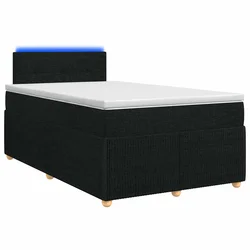 vidaXL Postelja boxspring z vzmetnico Črna 120 x 190 cm Blago