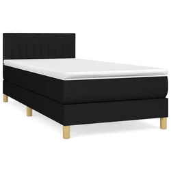 Vidaxl Box spring postelja z vzmetnico črn 90x190 cm blago