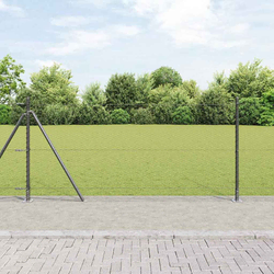 Heksagonalna ograda s betonskom osnovom 100 x 0,8 m Siva Mreža