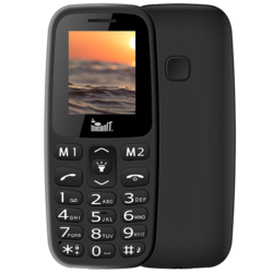 MEANIT Mobilni telefon 1.77 zaslon Dual SIM BT SOS tipka crni