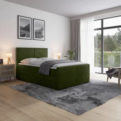 Livetastic BOXSPRING POSTELJA 120 cm  x 200 cm , les, kovina, umetna masa, tekstil zelena